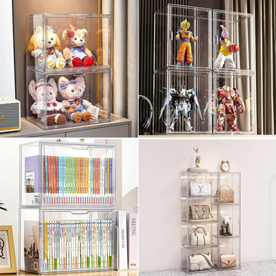 Siyecioa Acryl Vitrine Schaukasten Transparent, Plexiglas Vitrine mit Tür Für Action Figuren Spielze