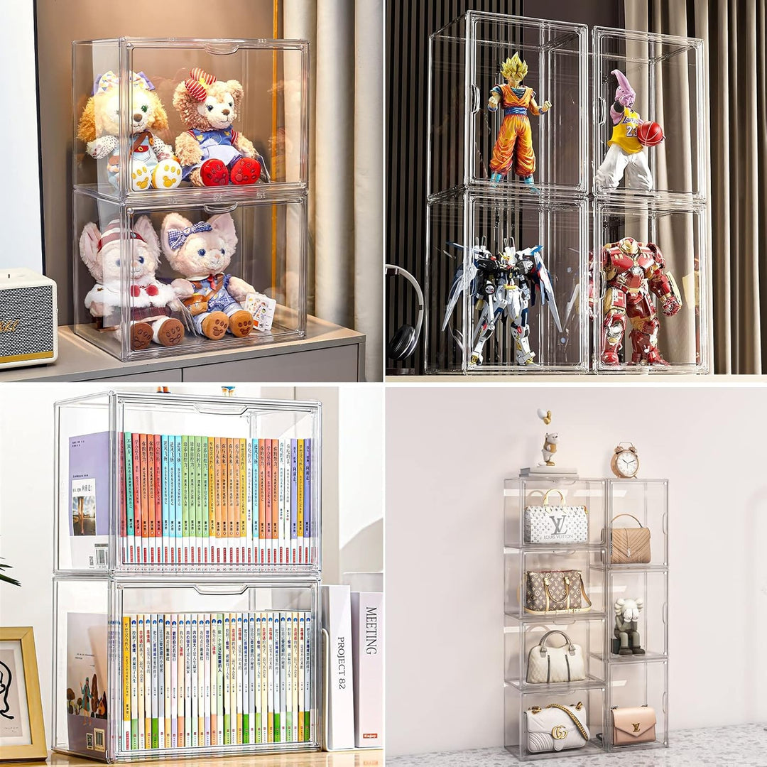 Siyecioa Acryl Vitrine Schaukasten Transparent, Plexiglas Vitrine mit Tür Für Action Figuren Spielze