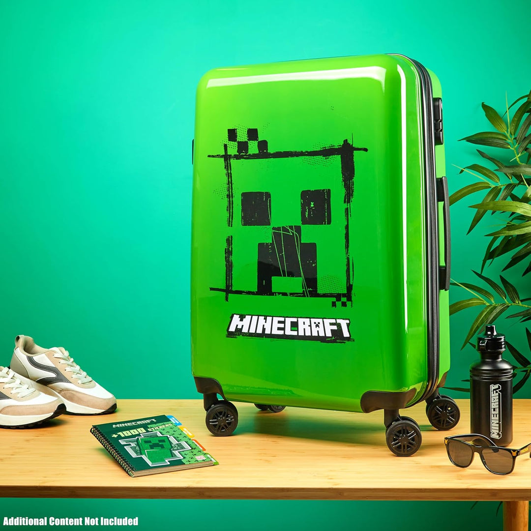 Minecraft Hartschalen Koffer Trolley Kinder Reisekoffer Leicht Reisetrolley 4 Rollen für Mädchen Jun