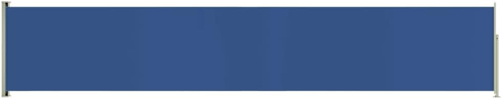 117x600 cm Seitenmarkise Ausziehbar Blau Terrassen-Sichtschutz Balkon Seitenwand Stilvolle Seitenmar