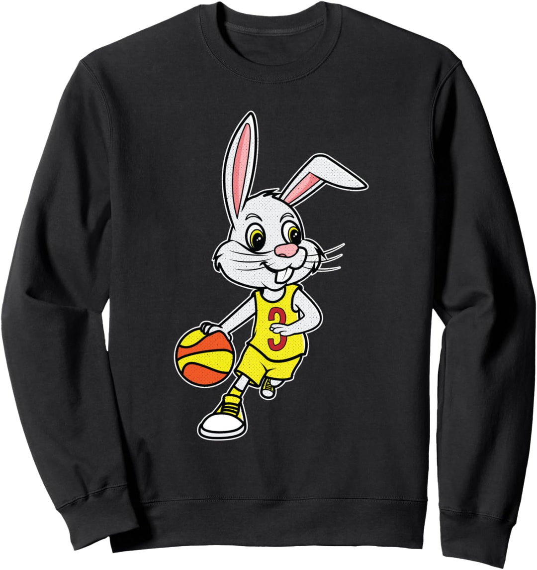 Hase Spielt Basketball Niedlich Frohe Ostern Sweatshirt