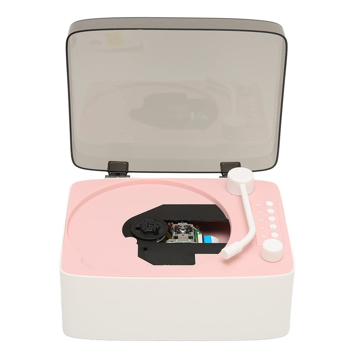 Vintage Retro CD-Player – Multifunktionaler Musikplayer mit HiFi-Lautsprechern und -Funktion (Rosa),