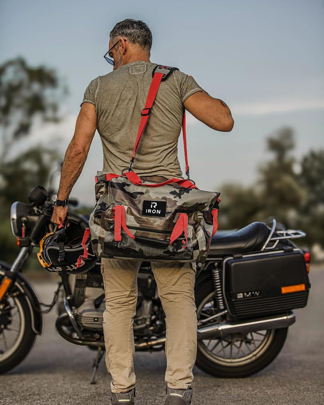BORLENI Motorrad Hecktasche Gepäckrolle wasserdicht 50L – Premium Motorradtasche mit Rolltop, Reflek