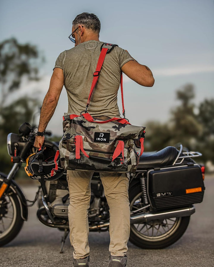 BORLENI Motorrad Hecktasche Gepäckrolle wasserdicht 70L – Premium Motorradtasche mit Rolltop, Reflek
