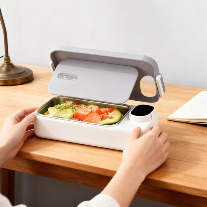 900ml Edelstahl Heiz-Lunchbox, Elektrische Warmhaltebox mit 7200mAh Akku - USB wiederaufladbar - Ant