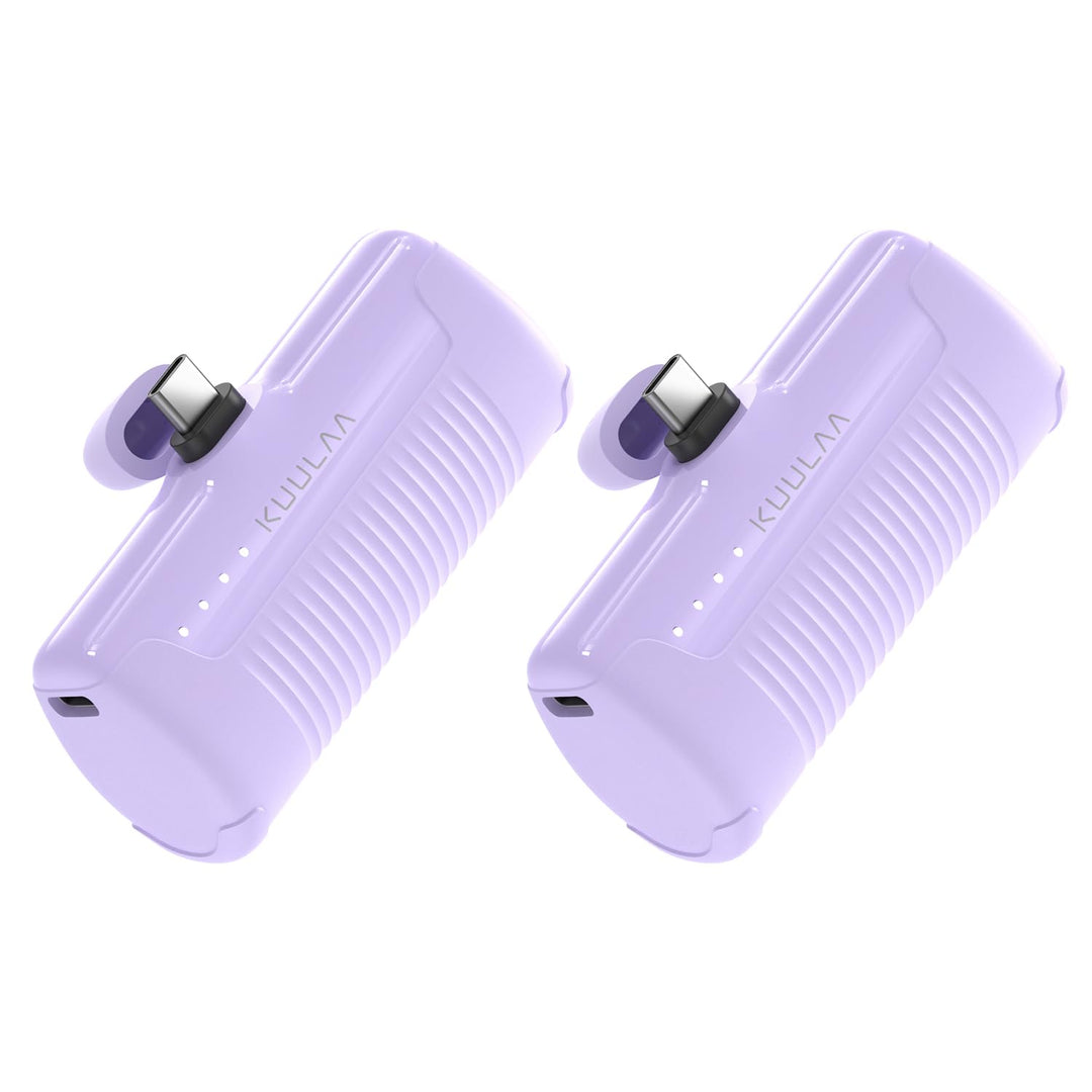 Kuulaa 2 Stück Power Bank USB C 4500mAh, Mini Externer Akku, Schnelles Aufladen Type C Powerbank ohn