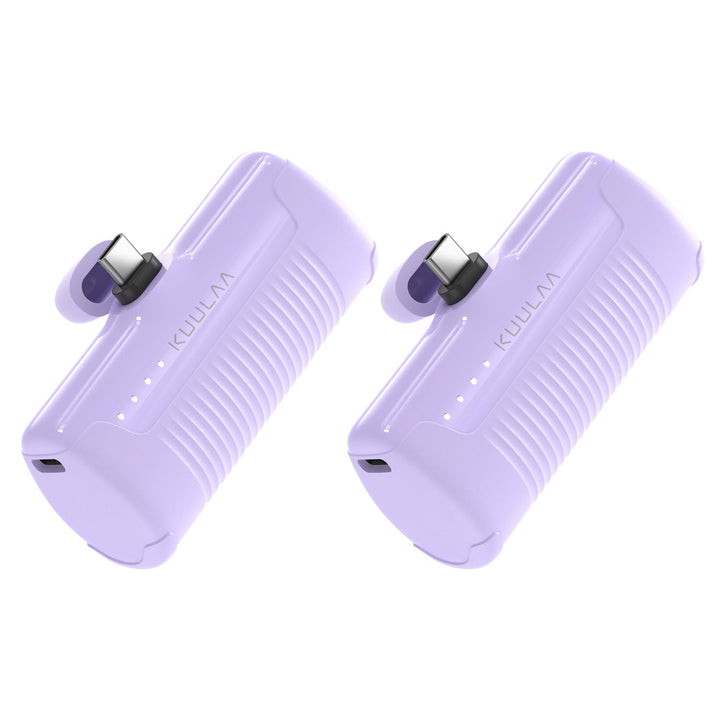 Kuulaa 2 Stück Power Bank USB C 4500mAh, Mini Externer Akku, Schnelles Aufladen Type C Powerbank ohn