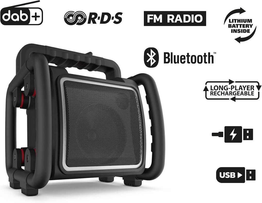 PerfectPro Baustellenradio NETBOX, WiFi internetradio, DAB+ und UKW-Empfang, Bluetooth, AUX und USB-