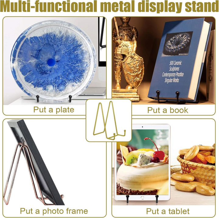 Huakaile 3 Stück Tellerständer für Display 3/4,5/6 Zoll, Metall-Bilderrahmen-Halter, kleine Staffele