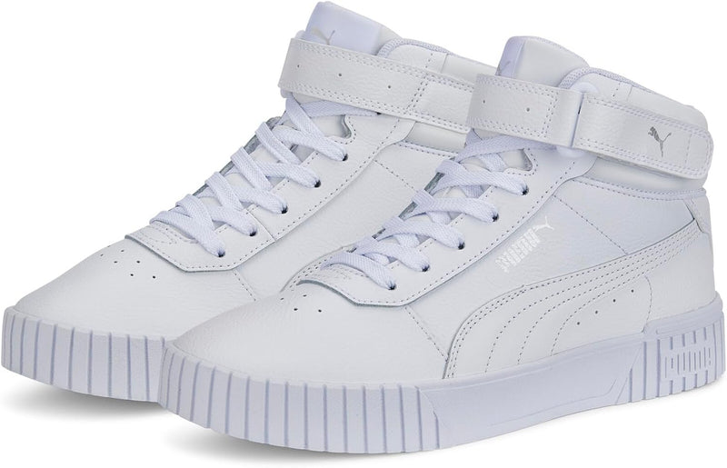 PUMA Damen Carina 2.0 Mid Sneaker 41 EU Puma White Puma White Puma Silver, 41 EU Puma White Puma Whi