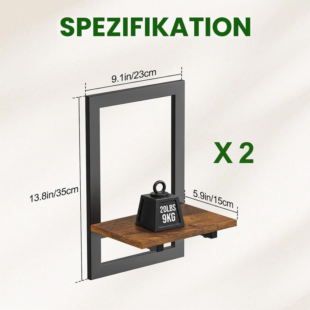 Housolution 2 Pack Wand Pflanzenhalter, Bilderrahmen Design Pflanzenregal | Wand Pflanzgefässe für Z