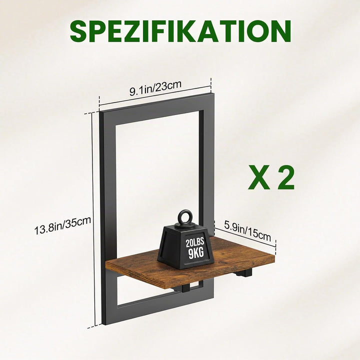 Housolution 2 Pack Wand Pflanzenhalter, Bilderrahmen Design Pflanzenregal | Wand Pflanzgefässe für Z