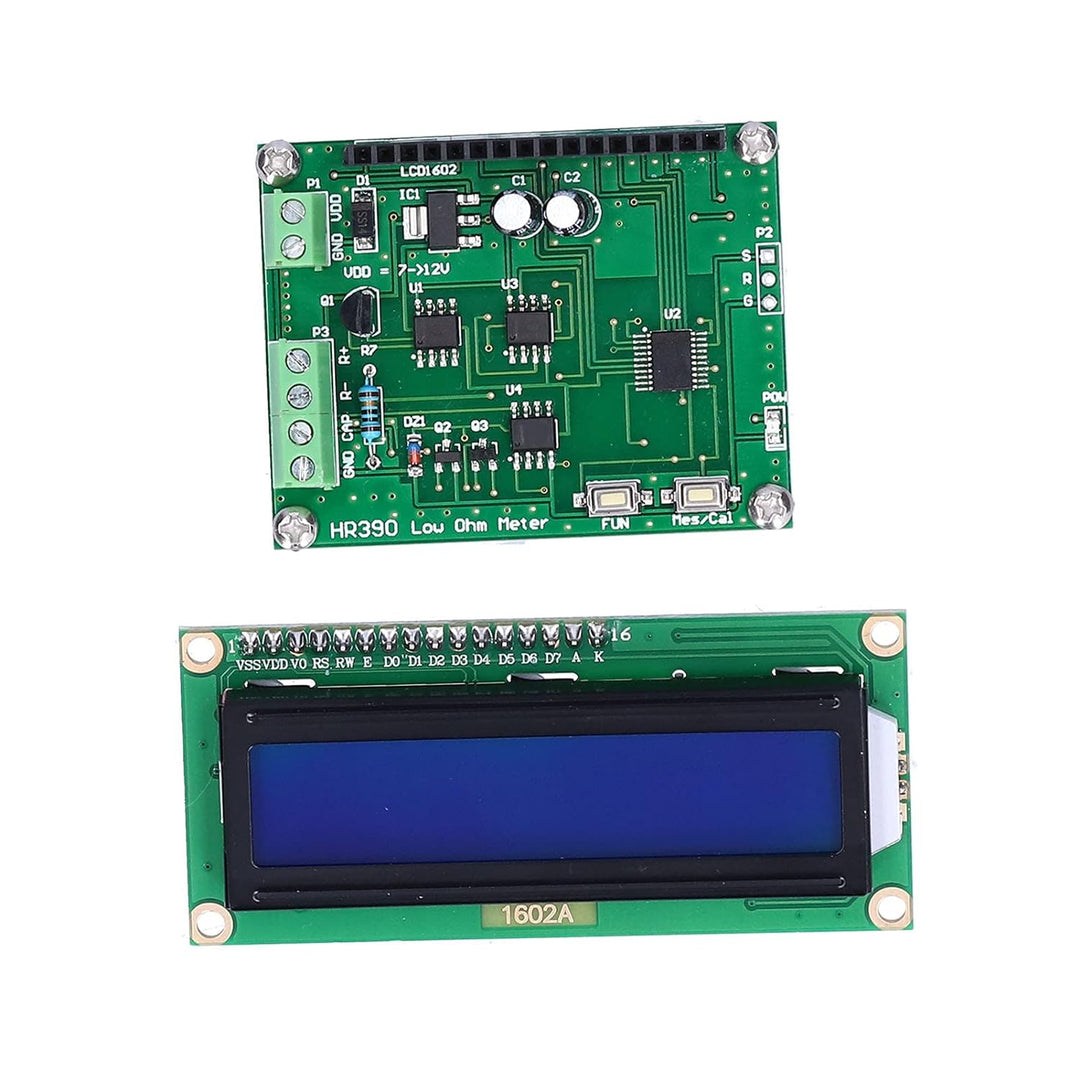 Niederohmiges Ohmmeter, DC 7-12V Milliohm-Meter HR390 Ohm Teater PCB-Milliohm-Meter 10pf ~ 20000uf K