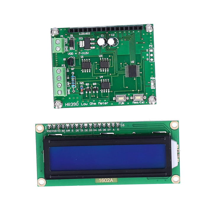 Niederohmiges Ohmmeter, DC 7-12V Milliohm-Meter HR390 Ohm Teater PCB-Milliohm-Meter 10pf ~ 20000uf K