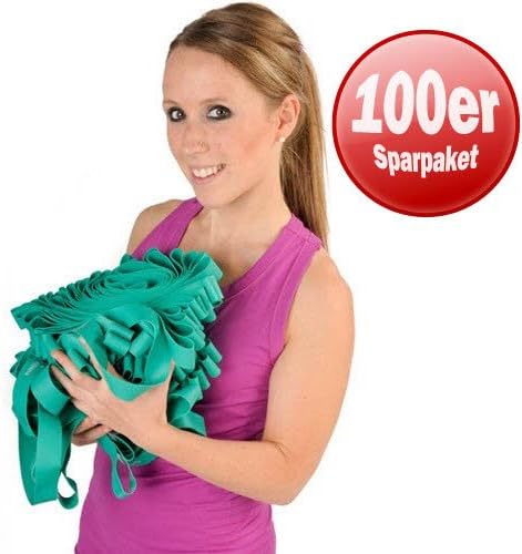 100er Paket Dittmann Rubber Band grün Expander Physio Gymnastikband Fitnessband