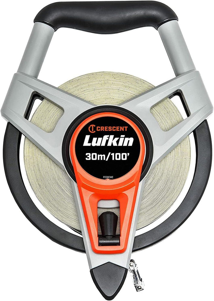 Lufkin FE30CME Glasfaser-Massband 30m x 19mm / 100' x 3/4, mit metrische und englische Masseinteilun