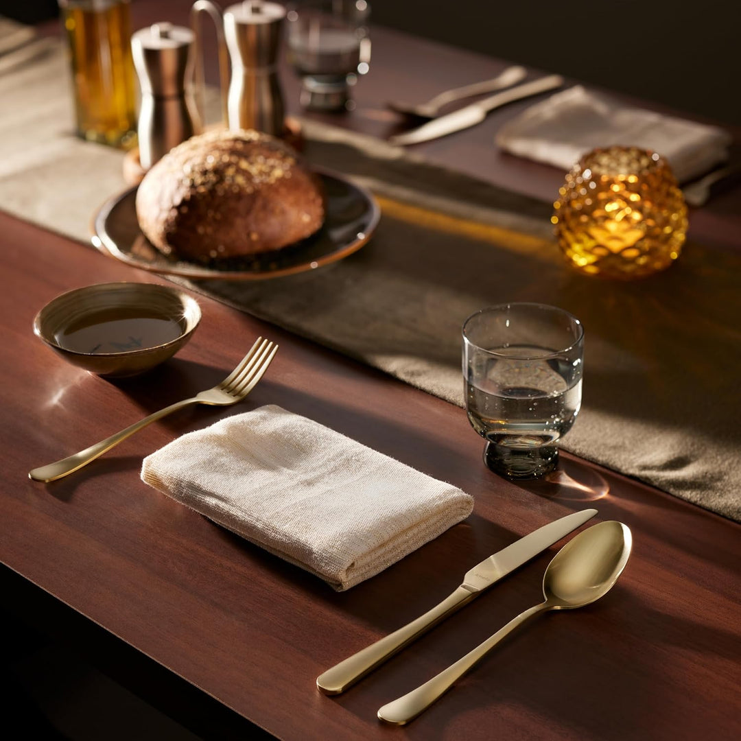 AMEFA AUSTIN Besteck Set 8 Personen (champagner) | 32-teilig | PVD-veredelt | mattiertes Besteckset