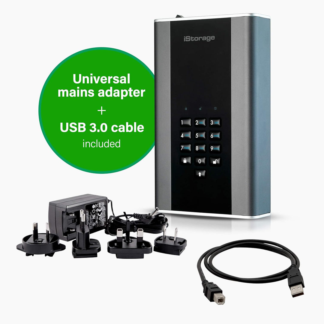 iStorage IS-DT2-256-6000-C-G 6TB diskAshur DT2 256-bit USB 3.1 Desktop Festplatte mit Hardwareversch