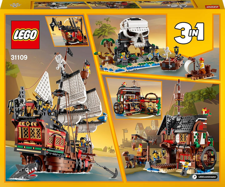 LEGO 31109 Creator 3-in-1 Piratenschiff, Taverne oder Totenkopfinsel Spielzeug Set, Piratentaverne,