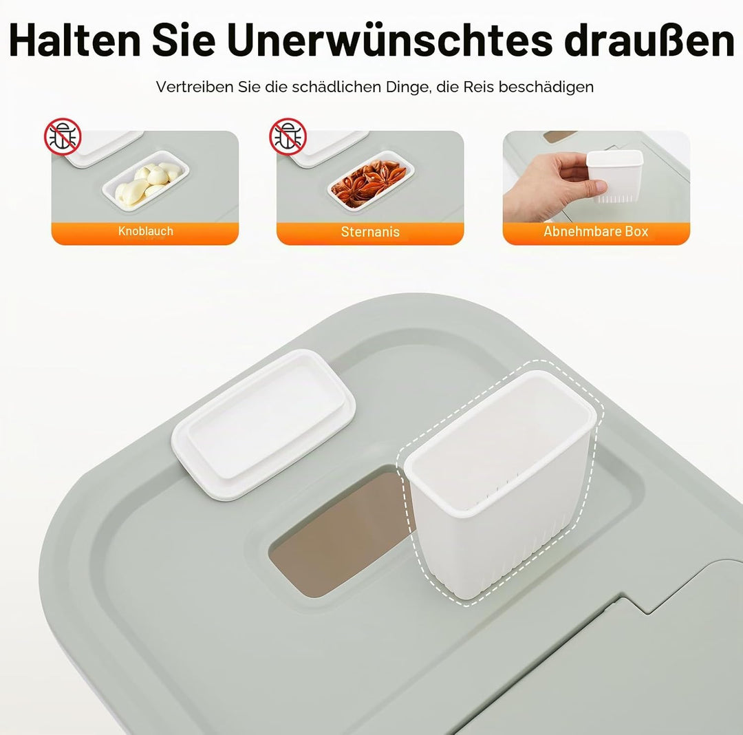 10kg Mehl Vorratsbehälter für Lebensmittel, Reisbehälter Behälter Insektensicher zur Aufbewahrung vo