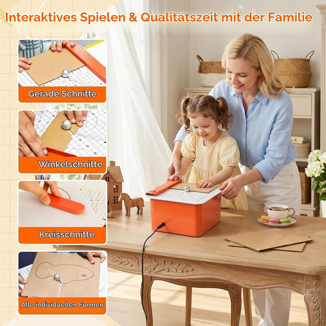 Kartonschneider Kinder, 45W Kartonschneider Elektrisch Sicheres DIY-Set, STEAM Lernspielzeug für Kin