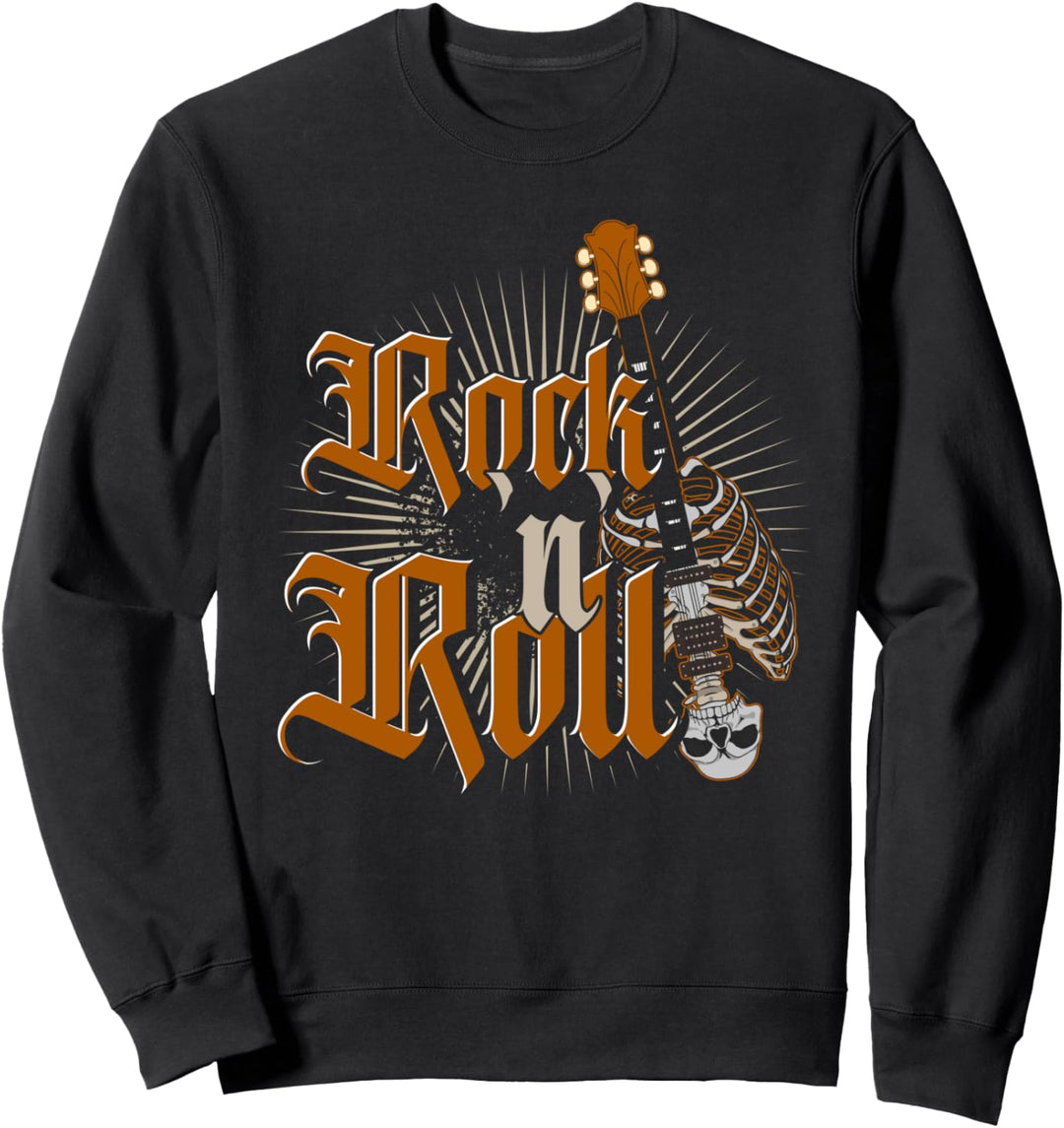 E Gitarrist Rock'N'Roll Skelett Rock Musiker Gitarre Sweatshirt