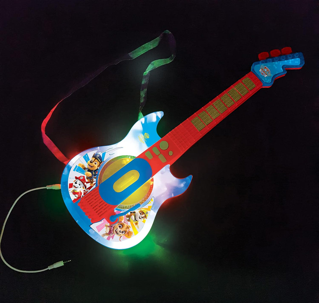 Lexibook, Paw Patrol, Leuchtende elektronische Gitarre mit Mikrofon, Brille mit Mikrofon, Melodien,