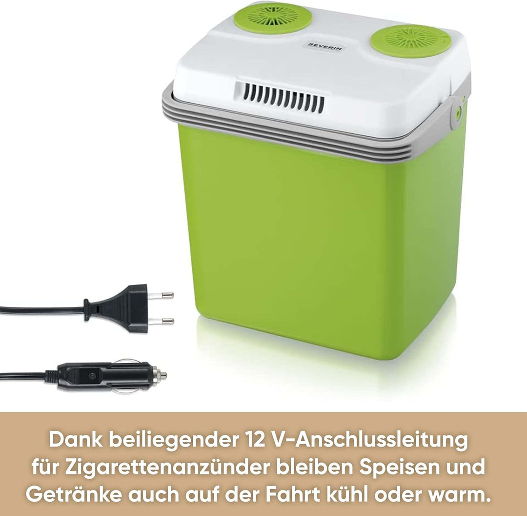 SEVERIN Elektrische Kühlbox (19 L) mit Kühl- und Warmhaltefunktion, Auto Kühlbox mit 2 Anschlüssen (