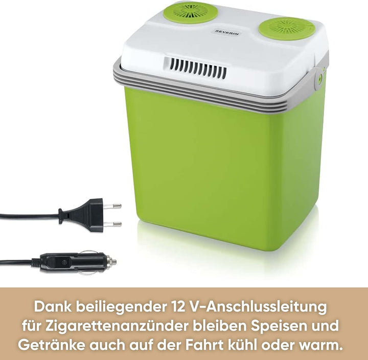 SEVERIN Elektrische Kühlbox (19 L) mit Kühl- und Warmhaltefunktion, Auto Kühlbox mit 2 Anschlüssen (