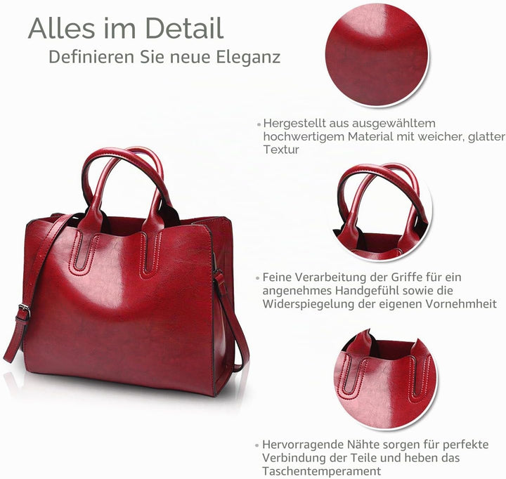 NICOLE&DORIS Mode Damen Handtaschen Umhängetasche Schultertaschen Henkeltaschen Tasche Tote Wasserdi