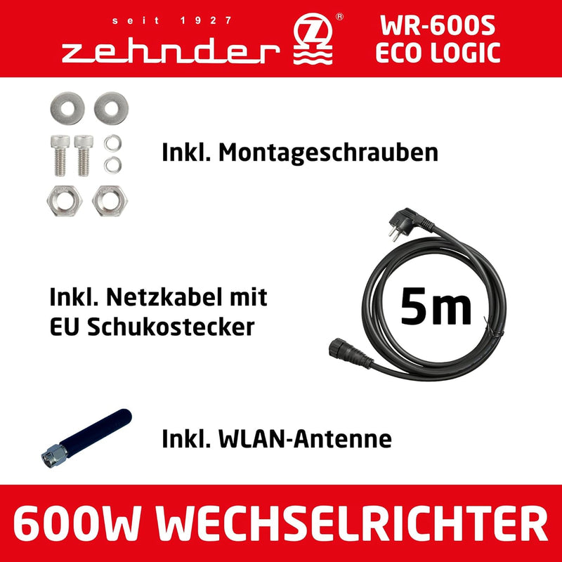 Zehnder WR-600S ECOLOGIC - Smart Micro Wechselrichter mit APP Steuerung - Effizientes Energiemanagme