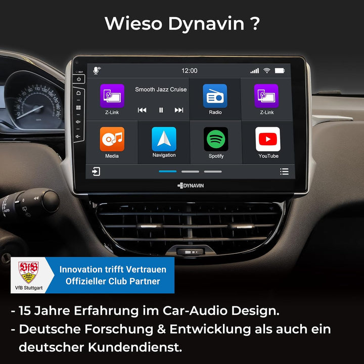 DYNAVIN Android Autoradio Navi für Peugeot 208 2008 2012-2018, 10,1 Zoll Radio mit Wireless Carplay