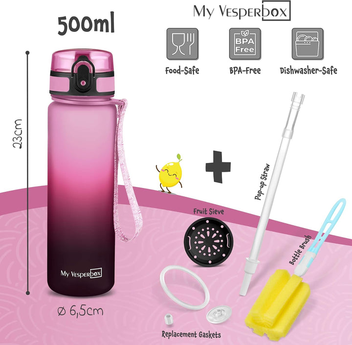 My Vesperbox - Mini Lite Set – Bento Box &amp; Trinkflasche 500ml – Lunchbox mit variablen Fächern – Bro