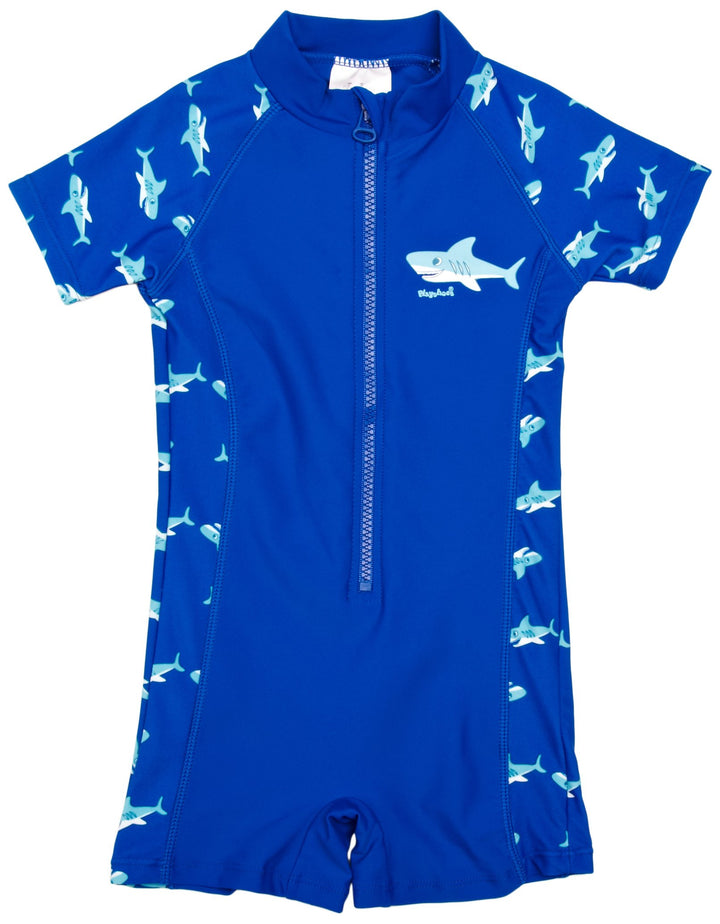 Playshoes Unisex Kinder Uv-Schutz Einteiler Badeanzug Schwimmanzug Badebekleidung Hai 86-92, Hai 86-