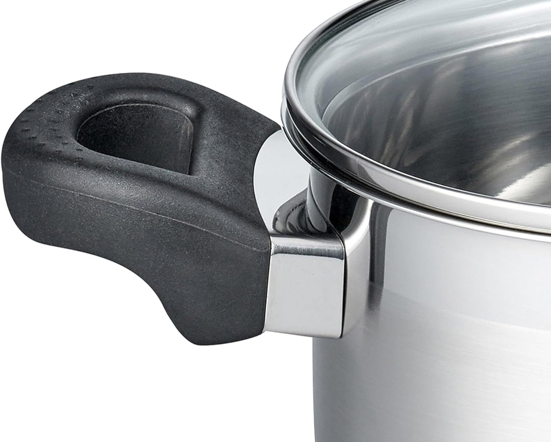 ELO 12225 Fleischtopf m.GD 24 cm Serie Turmalin, Induktion, Edelstahl satiniert, rutschfeste Kunstst