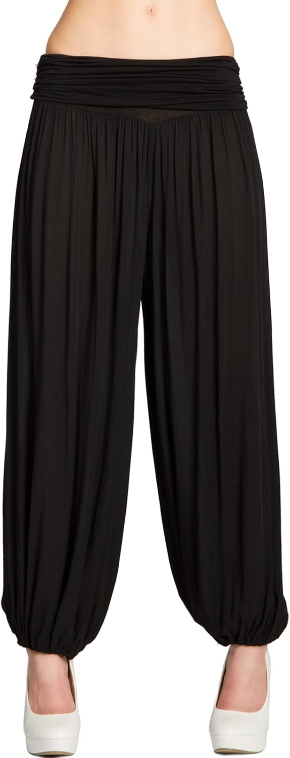 Caspar KHS035 leichte Damen Sommer Haremshose 34 Schwarz, 34 Schwarz