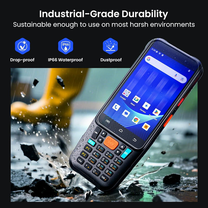Eyoyo Kabelloser Android-Barcode-Scanner: Aktualisierter Android 15 Handheld-Mobilcomputer-PDA mit W