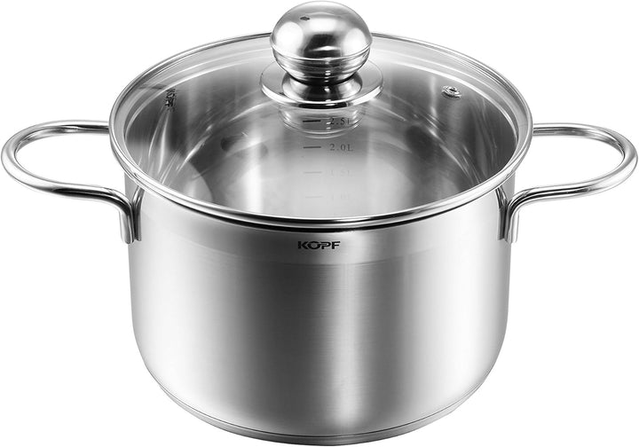 Kopf Induktion Kochtopf Josie, Ø 20 cm, Höhe 13 cm, 3,5 Liter, Edelstahl Fleischtopf 20 cm, Fleischt