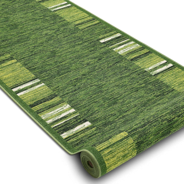 rugsx Antirutsch Teppichläufer Adagio grün - moderner Kurzflor für Küche, Flur & Wohnzimmer, Meterwa
