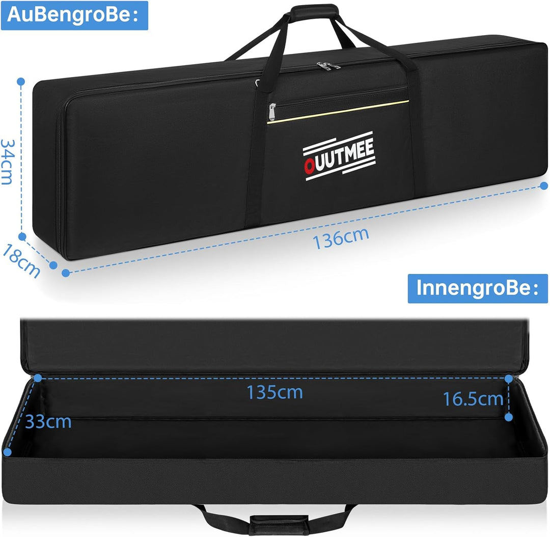 88 Keyboard Tasche Zwei Möglichkeiten Zum Tragen,136 x 18 x 34 cm Keyboard Piano Tasche,600D Waterpr