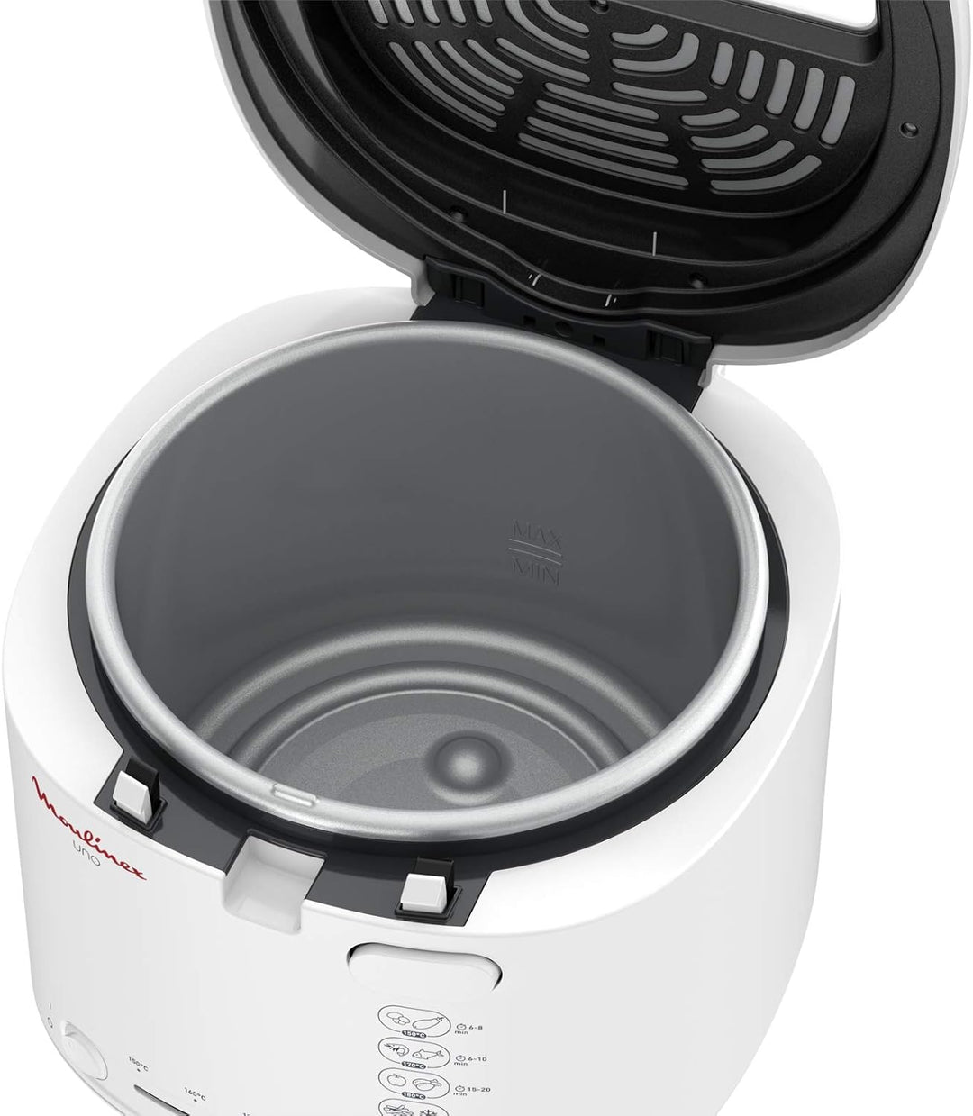 Moulinex AF2031 Fritteuse, Uno, Kapazität 1 kg für 4 Personen, Öl-Fassungsvermögen 1,8 l, Weiss XL-D