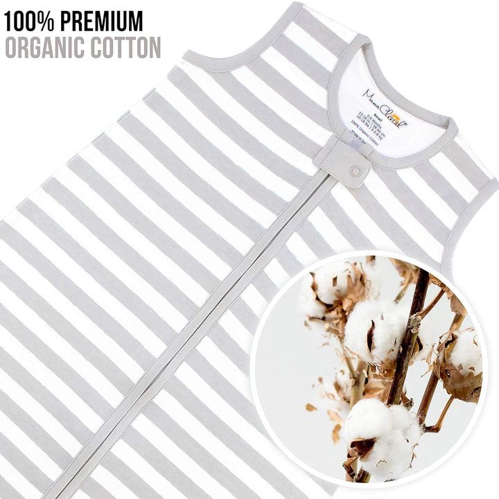 Mama Cheetah Baby Schlafsack, 0.5 TOG 100% Bio-Baumwolle, Ideal für den Sommer, Sommerschlafsack für