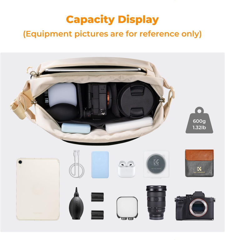 K&F Concept Kamera-Rucksack, Schultertasche, quadratische Tasche, Taschen für Fotografen, Kamera-Rec