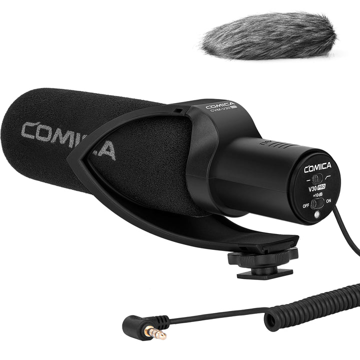 COMICA CVM-V30 PRO Kamera Mikrofon, Professionelles Super-Kardioid Kondensor Shotgun Video Mikrofon