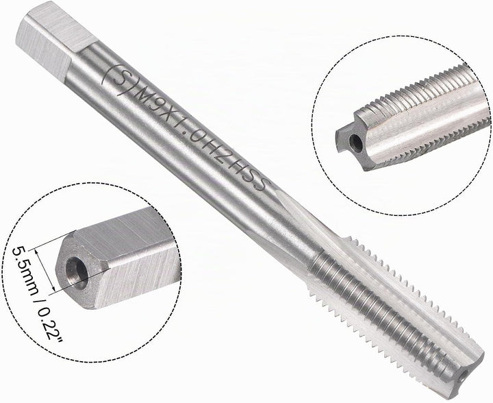 sourcing map Gewindebohrer M9 x 1mm Gewindebohrer mit Legierungswerkzeug, M9 x 1mm