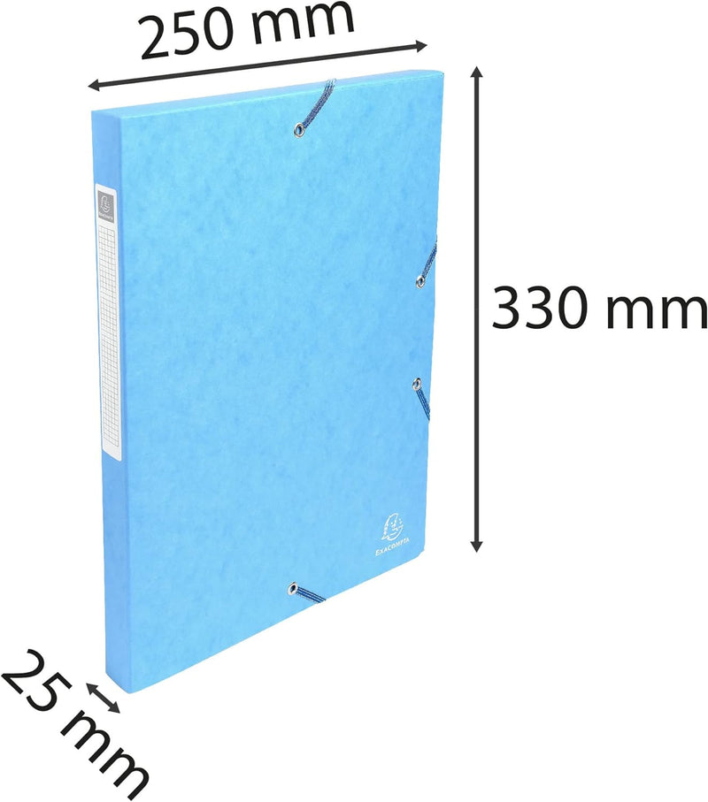 Exacompta 50306E 8er Pack Premium Sammelboxen Aufgebaut mit Gummizug 25 mm breit aus extra starkem C