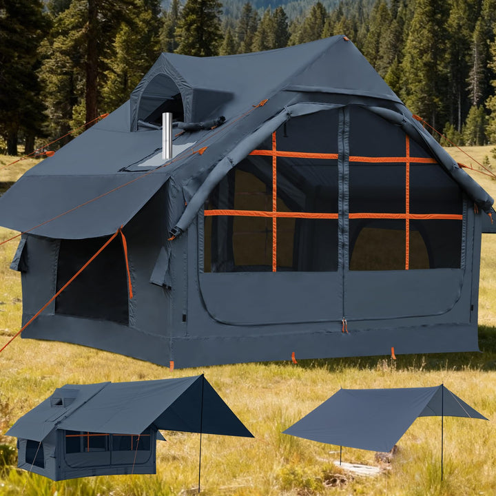 Inflatable Camping Tent, with Manual air Pump, Easy to Set up, Outdoor Inflatable Tent, can accommod
