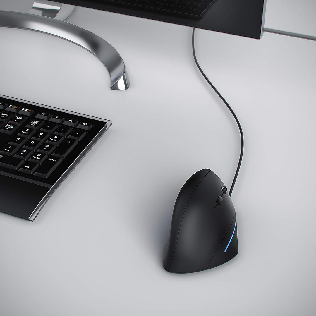 CSL - optische Vertikal USB Maus - vertikale kabelgebundene Ausführung - ergonomisches Design - Vorb