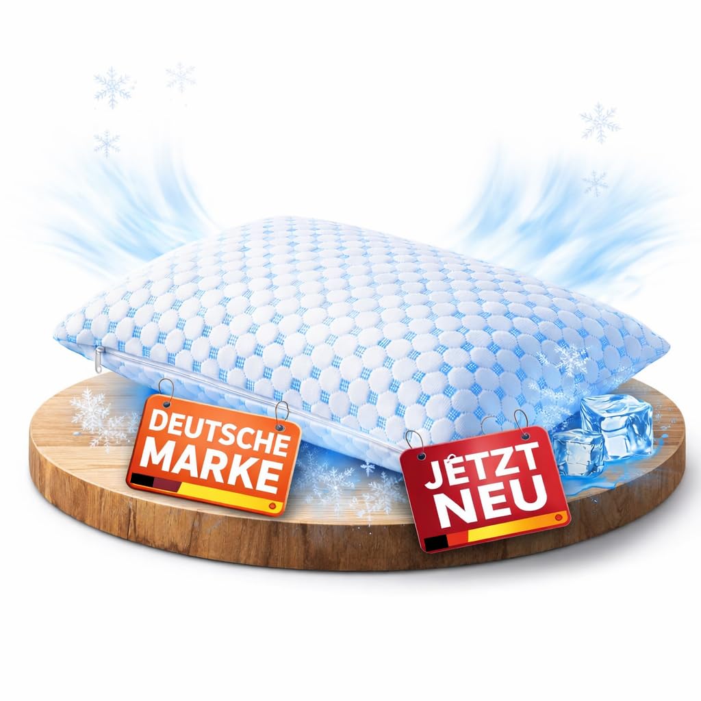 Kühlendes Kopfkissen 40x80 mit Kühlfunktion, Memory Foam Kissen ergonomisch, Nackenstützkissen für S