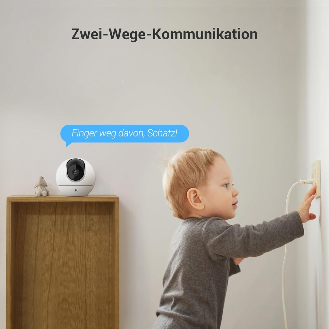 EZVIZ 2K WLAN Überwachungskamera Innen, 360° WLAN Kamera mit Personenerkennung, Auto Tracking und St